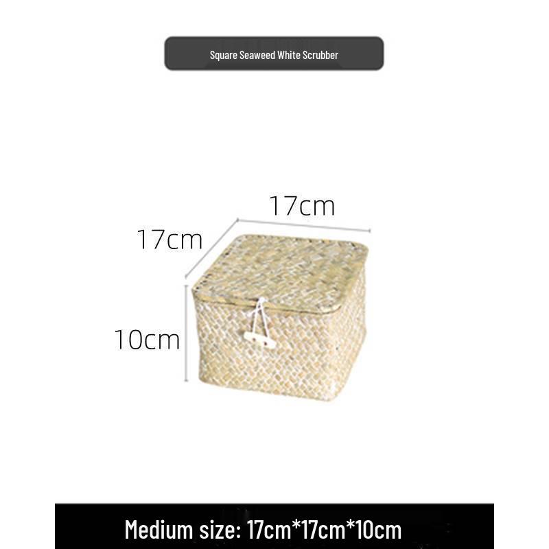 Japanese Style Bamboo Woven Storage Box with Lid - Haili Rattan Souvenir Basket