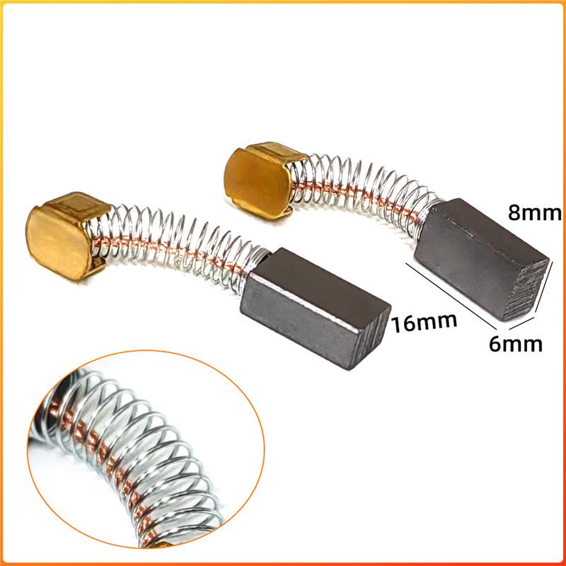 Motor Tachometer Carbon Brush with Spring - Sizes Available: 4x4, 4x5, 4x6, 4x7, 4x8, 4x10, 4x12.