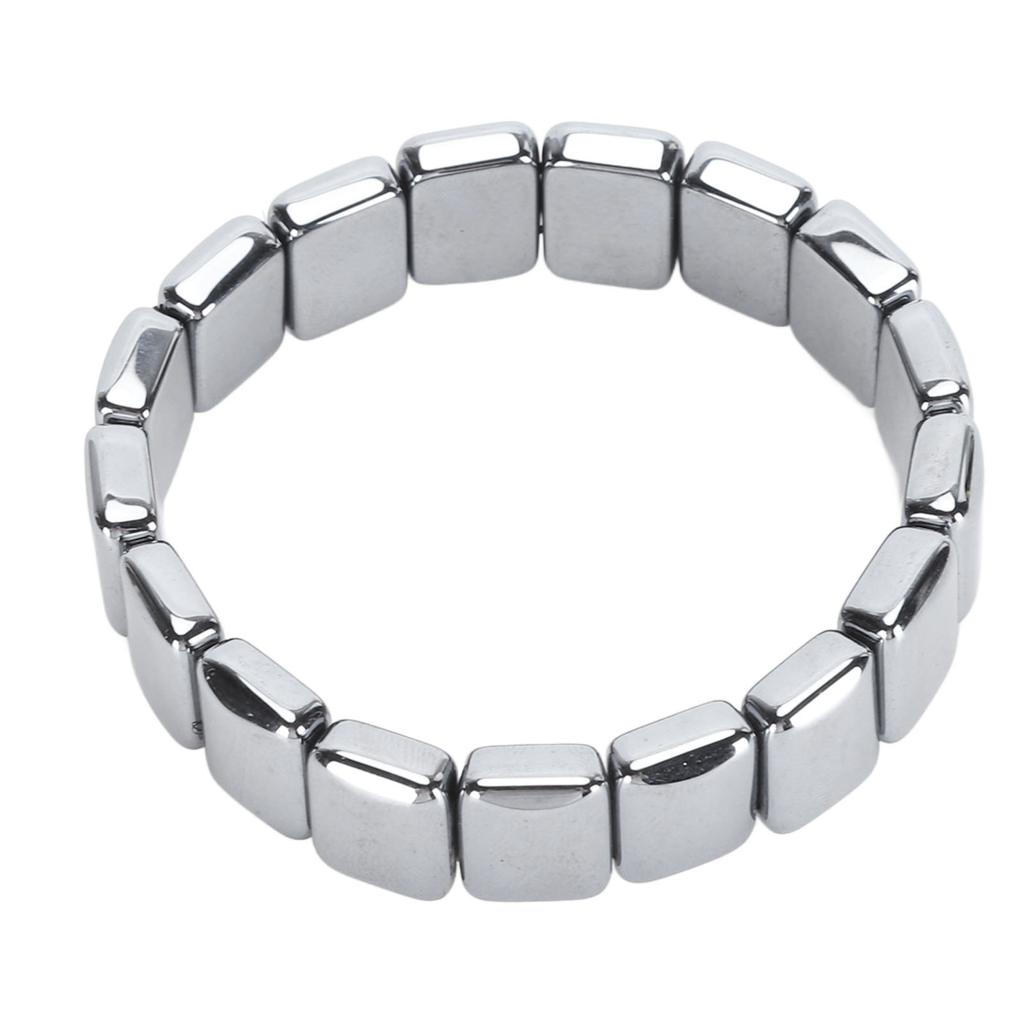 Terahertz Rectangle Bead Bracelet Energy Stone Fashion Unisex Terahertz Elastic Bracelet 0.79 X