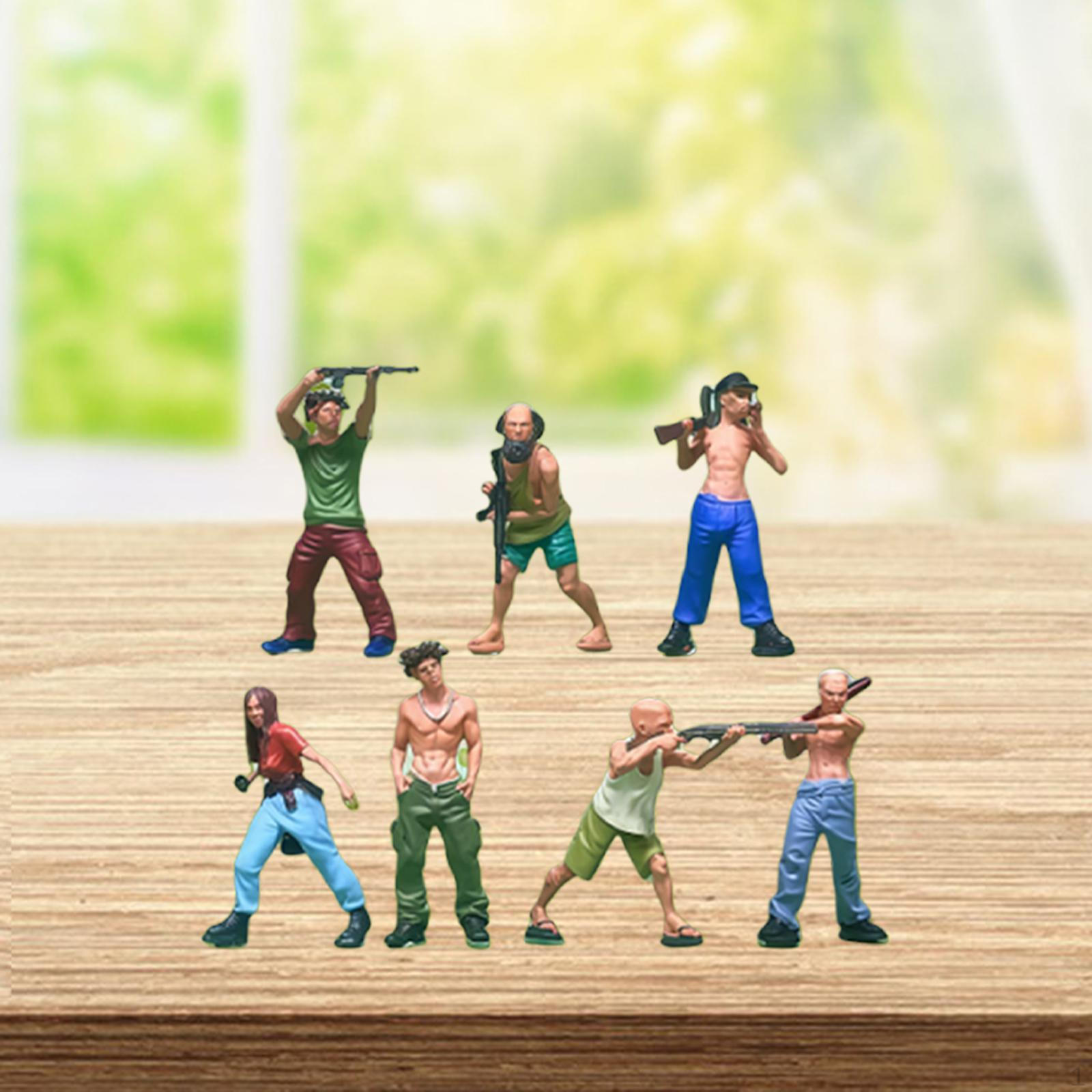 7x 1/64 Robber Miniature Figures Scene Models Collections Diorama Ornaments for Games