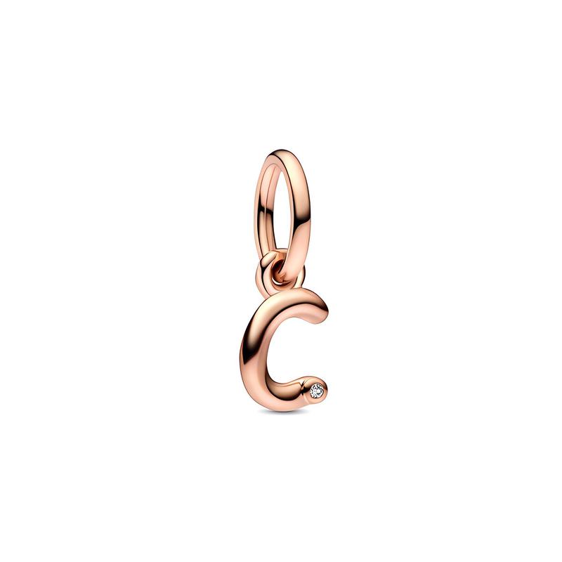 Pandora Letter c with logo engraved on the back pendant for women 782472C01 золотой