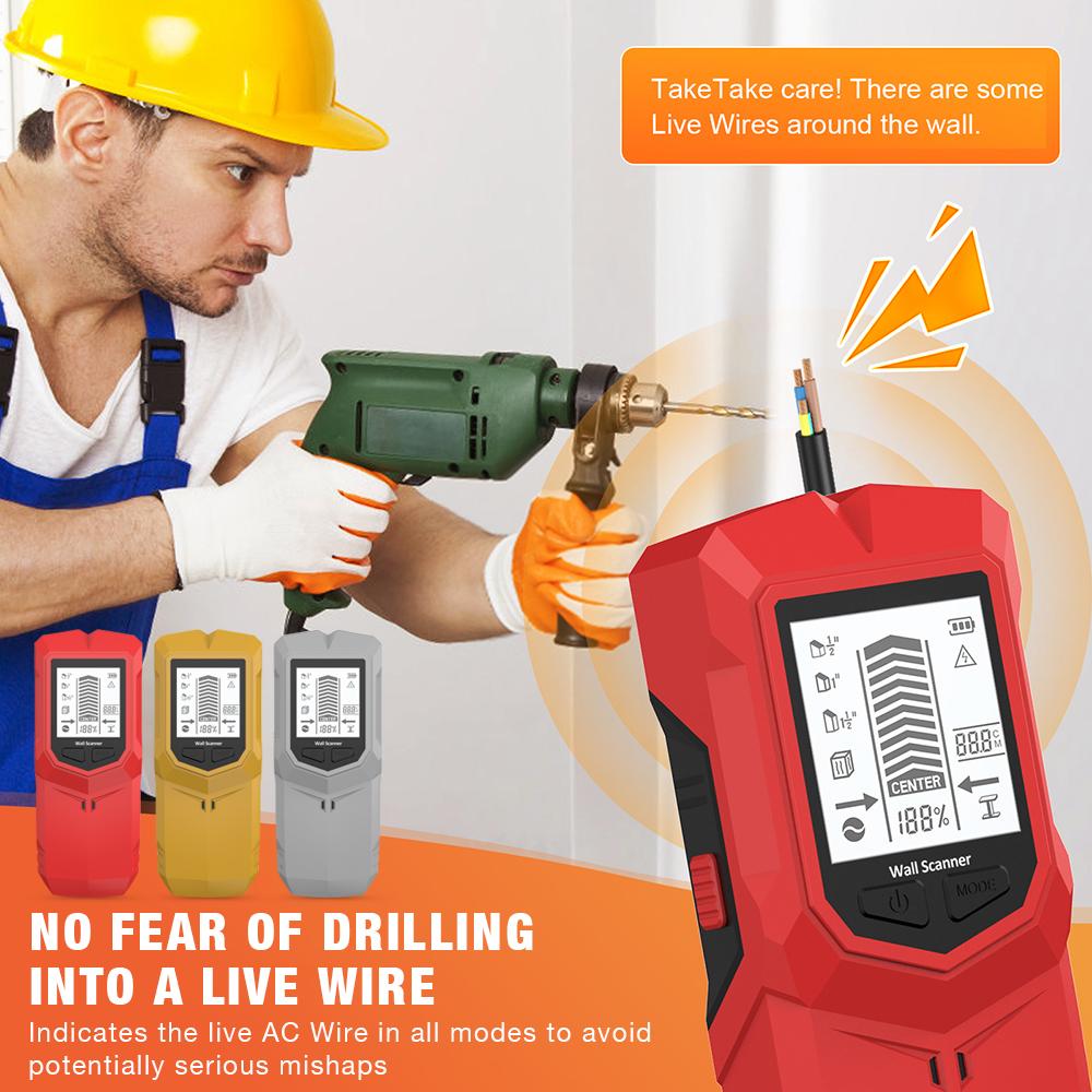 HW-910 Multi-purpose Wall Detector, AC Wire, Cable Detector, Depth Tracker, Wall Metal Detector, Wood Finder