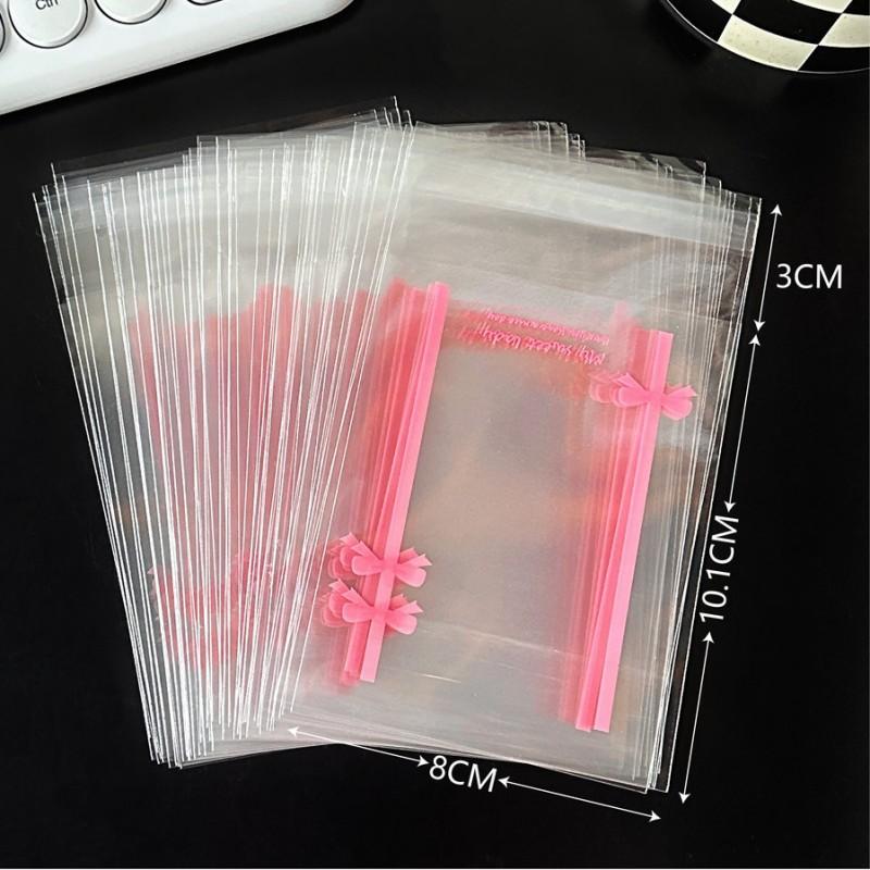 50Pcs Opp Plastic Bag Self Adhesive Transparent Plastic Bags Beads Jewelry Storage Packaging Gift Bag Small Card Holder