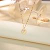 K Vacuum Plating Necklace Geometric Round Triangle Design Versatile Light Luxury Zircon Pendant