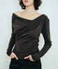 AAU Drape V-Neck T-Shirt_Charcoal