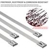 50Pcs 304 Stainless Steel Cable Ties, Self-Locking Anti-Rust Metal Zip Ties for Electrical Wiring Harness, Heavy Duty