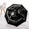 1pc Witch's Hat Illuminated by Stars and Moonlight Durable Cartoon Folding Umbrella, Portable 3-Fold Compact Umbrella for Men and Women, Suitable