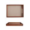 1Pc Bamboo Pattern Leather Tray, Acacia Wood Tray, Dressing Table Decoration Tray, Aromatherapy Ring Jewelry Tray