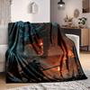1pc Dragon Fantasy Blanket, Lightweight Flannel Throw Blanket For Sofa, Bed, Travel, Camping, Living Room, Office, Couch, Chair, And Bed