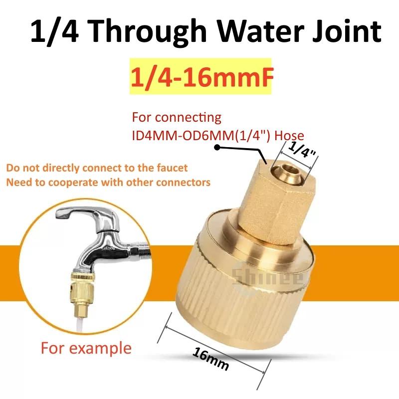 

1Pcs 1/2 5/8 3/4 1 Brass Hose Quick Connector Water Stop Fitting Copper Thread Tap Coupling Garden Watering Gun Adapter