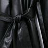 Kaslead New Arrival Women's Clothing Fashion Style Fashion Simple Lapel Loose with Belt Imitation Leather Trench Coat Outwear