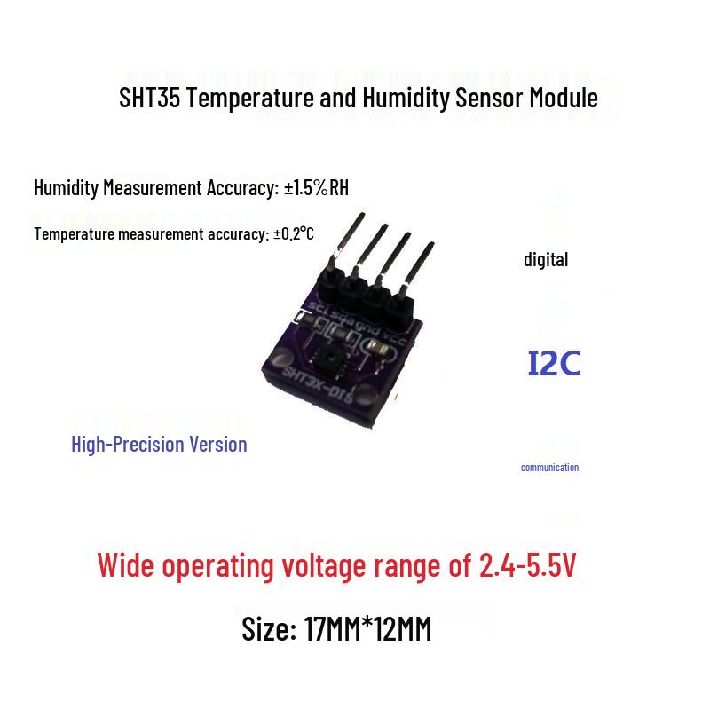 SHT30/31/35 Temperature & Humidity Sensor Module with I2C, Digital Type, Wide Voltage Range