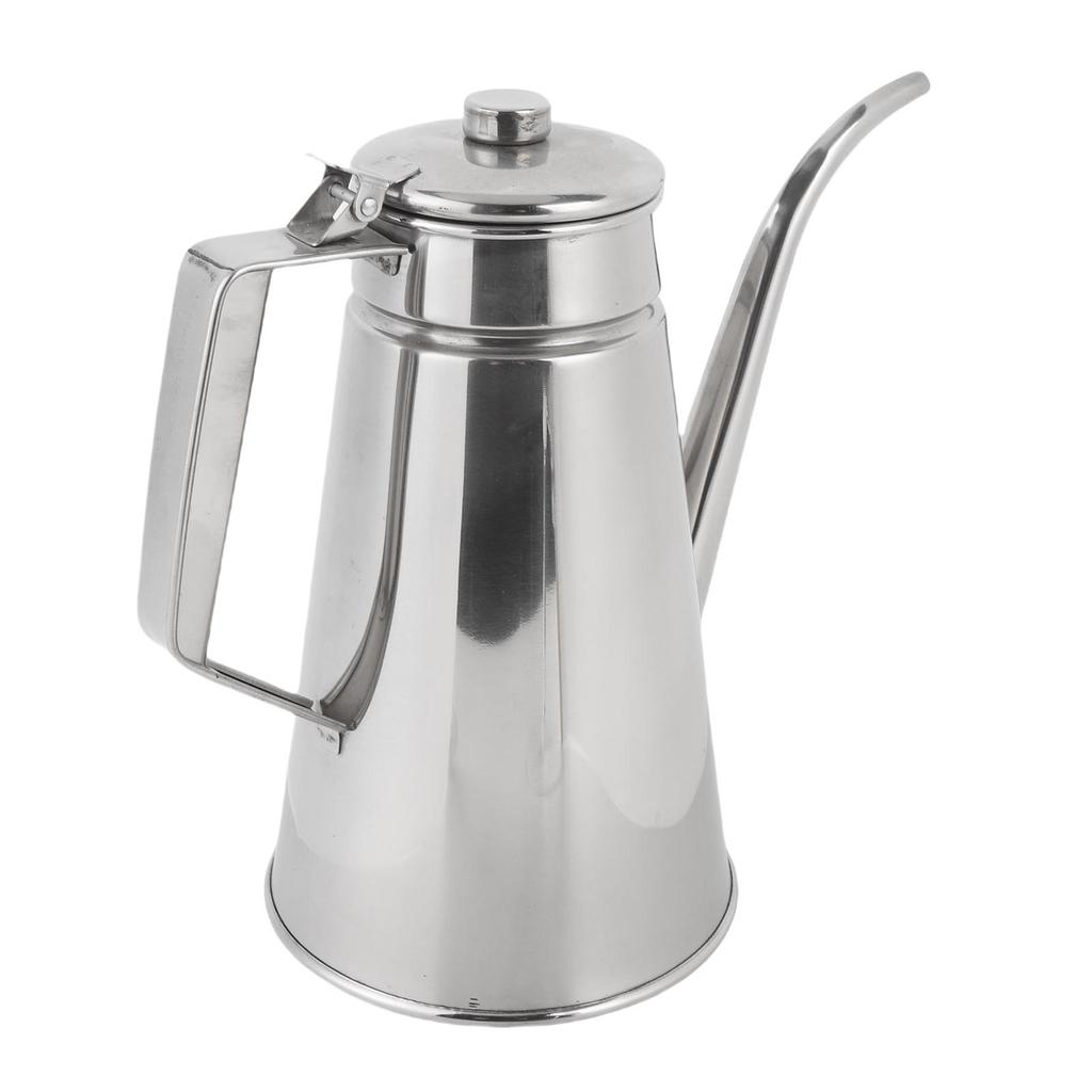 304 Stainless Steel Oil Pot Container with Lid Long Spout Leakproof Soy Sauce Vinegar Dispenser Oil
