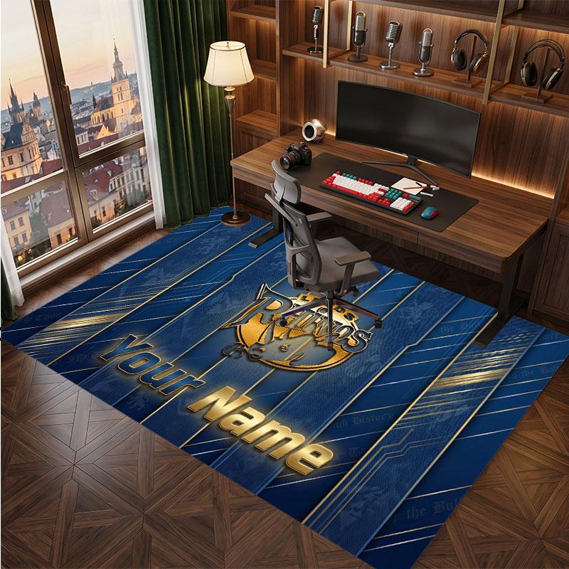 Leeds Rhinos Personalized Crystal Velvet Carpet, Customized Name Text Soft Anti‑Slip Rug for Living Room Bedroom