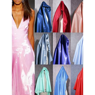 1/2/3M Glossy Metallic Liquid Satin Fabric Silky Reflective Galaxy Shiny Satin Fabric For Fashion Dress Suit Designer Material