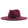 European and American Big-brimmed Jazz Hat, Autumn and Winter Men's and Women's British Woolen Hat, Convex Top Felt Top Hat