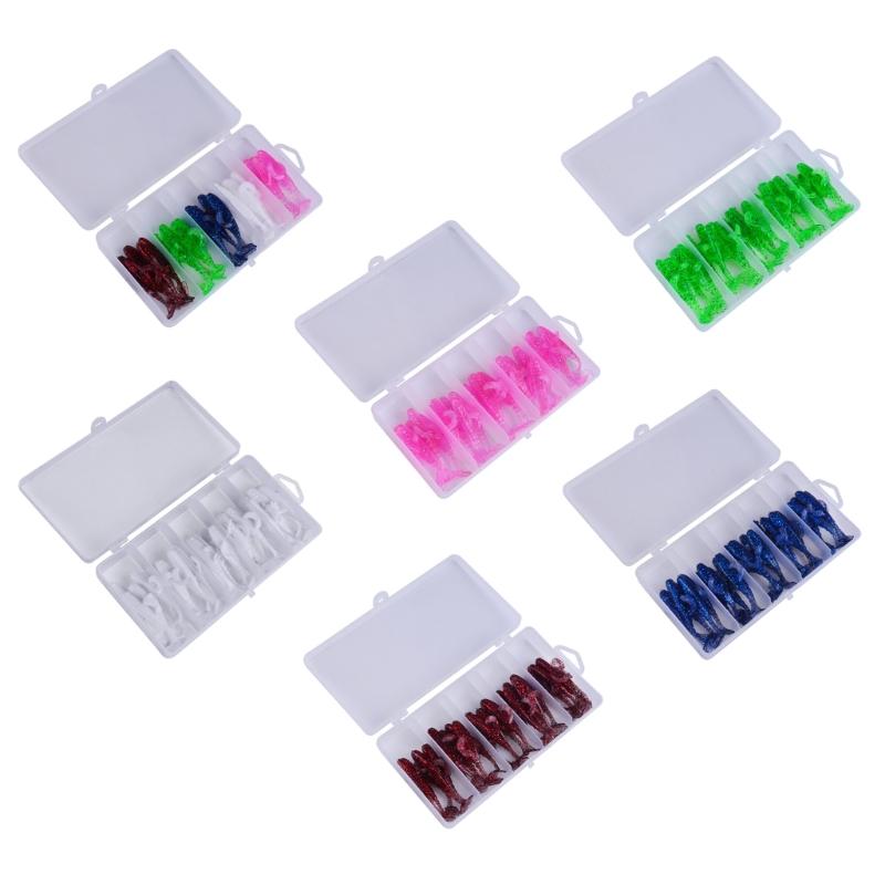 25Pcs 70mm 2.2g Fishing Lures Slow Sinking Lures Fishing Simulation Loach Lures Baits Soft Swimming Lures Fishing Baits