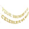 Your Birthday It Is Celebrate We Must Banner - Gold Glitter Birthday Party Decorations, Baby Banner, Baby Cake Smash Photo Props, Hanging Party