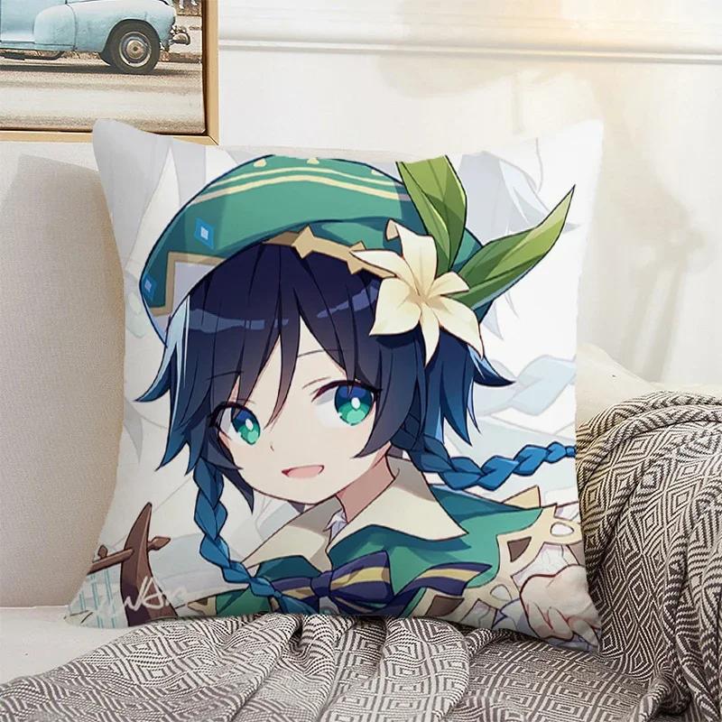 Genshin Impact Cushion Cover 45*45 Pillow Covers Decorative Sofa Cushions Pillowcase  Pillows Decor Home Pillowcases