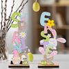 Colorful Wooden Easter  Ornaments Multiple Easter Elements Letter Plate Decorations For Home Office Party Workplace Exquisite Gifts