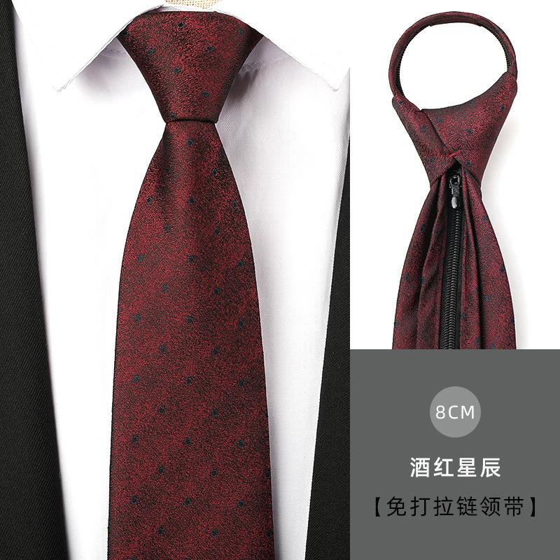 Tie Men'S Dress Business Handsome Blue Strip Zipper Professional Wedding Groom Korean Version Zipper Hand Tie