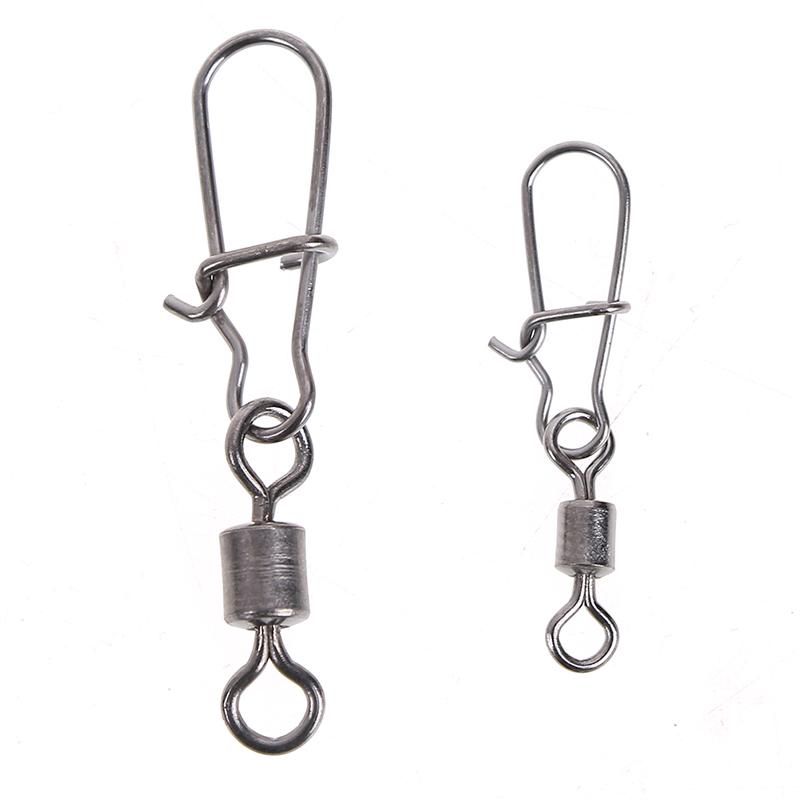 200Pcs Stainless Rolling Swivel Nice Snap Lure Connector Fishing Swivels Snap