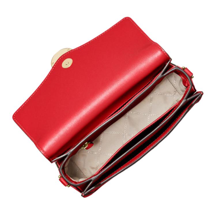 New MICHAEL KORS Jessie Leather Crossbody Bag, Shoulder Bag Medium Women's Red 30F9GI6L2L-BRIGHT-RED