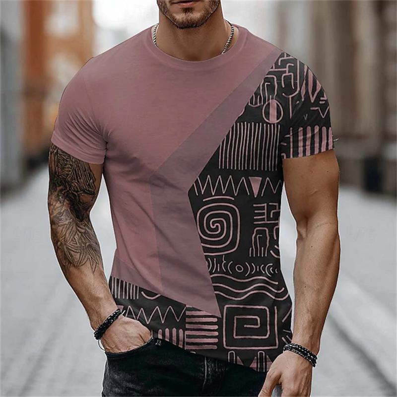 3D printed men's street wear loose short sleeved T-shirt summer men's T-shirt Y2K fashion