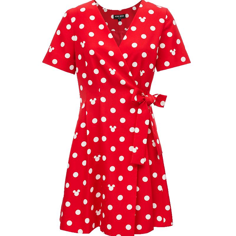 

VEROMODA Minnie IP Polka Dot V-Neck A-Line Dress M