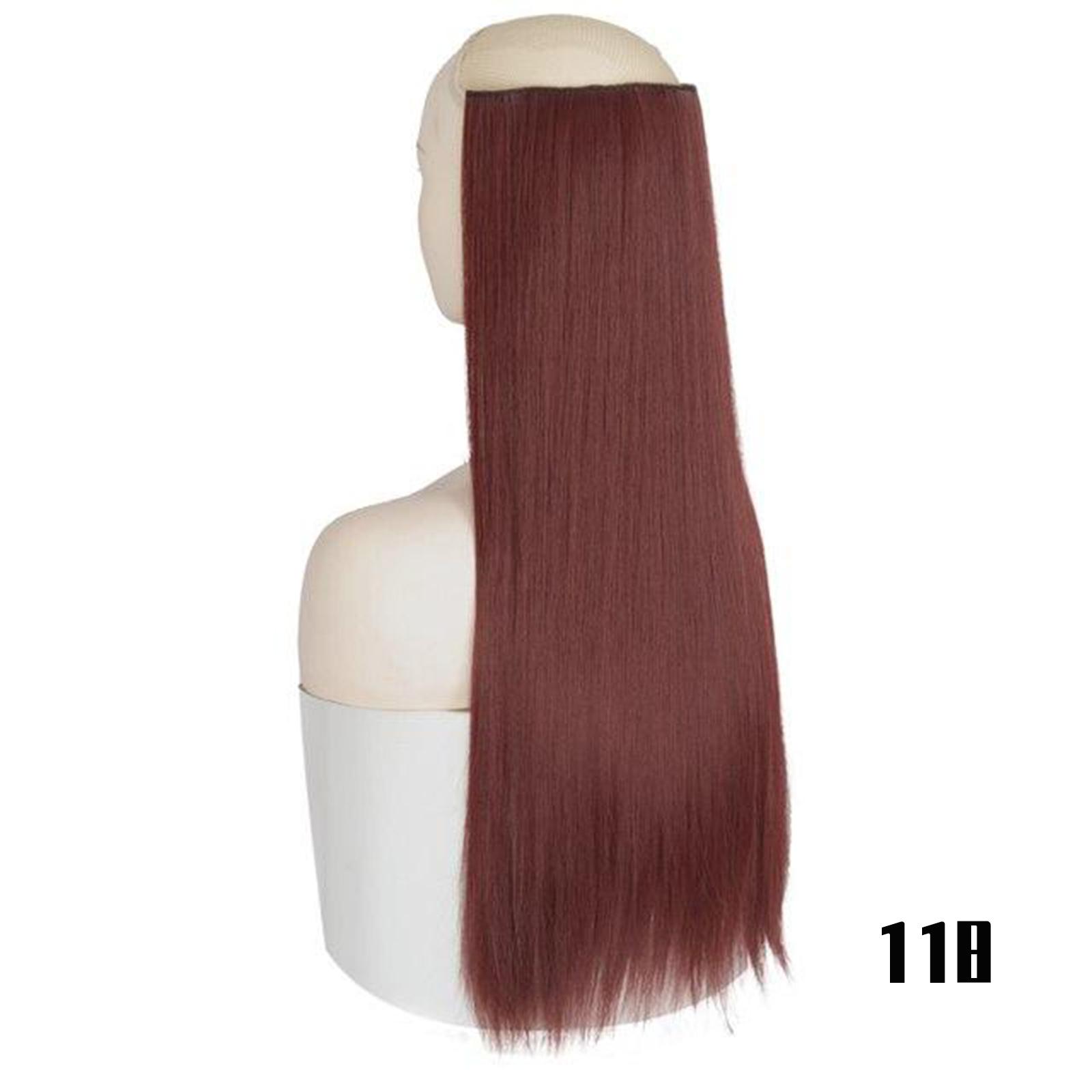 

Жіноче довге пряме хвилясте нарощене волосся Перука Синтетичне волокно Шиньон 5 затискачів Чорно-коричневий Блондин Вечірка Косплей Щоденне використання