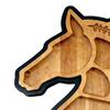 Wooden Horse Shaped Food Platter Rustic Horse Head Serving Tray Farmhouse Charcuterie Board with Multiple Compartments for Cheese Meats Fruits Nuts