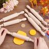 6pcs Natural Wood For Mini Rolling Pins 14x2cm for Baking and Craft Fun