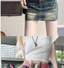 Women's High-Waist American Retro Embroidered Blue Denim A-Line Skirt - Slim Fit Summer Style