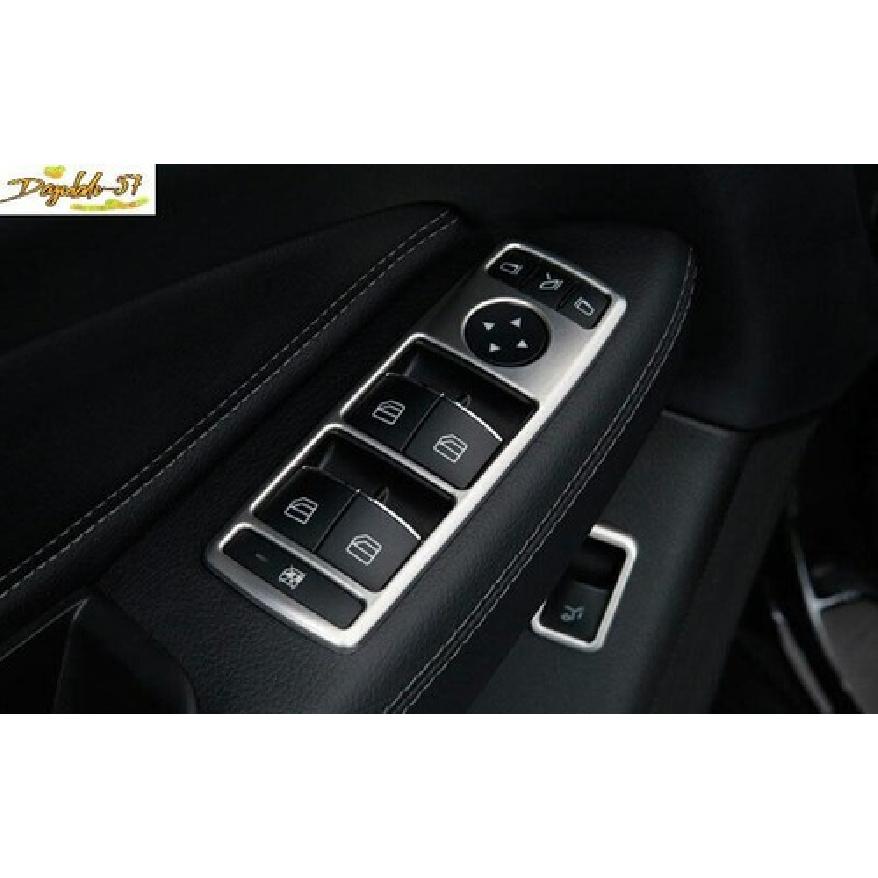Silver Titanium Door Window Lifting Panel Cover Trim Fit For Benz GLE 2016-