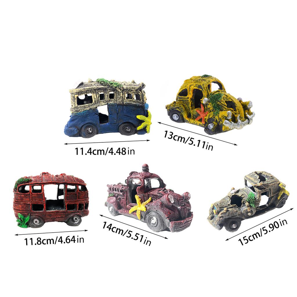 Realistic Wrecked Car Simulation Landscape DIY Decor Bonsais Crafts Realistic Wrecked Car for Aquarium Fish Tanks