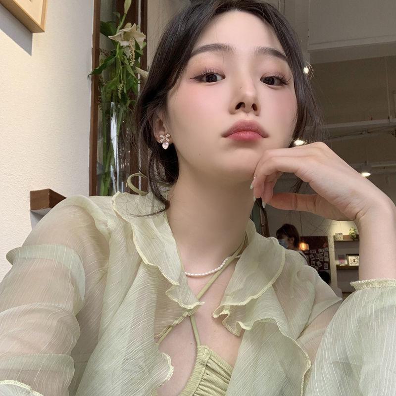 Pearl Bowknot Earrings for Women - 2025 Niche, Gentle & High-End Design