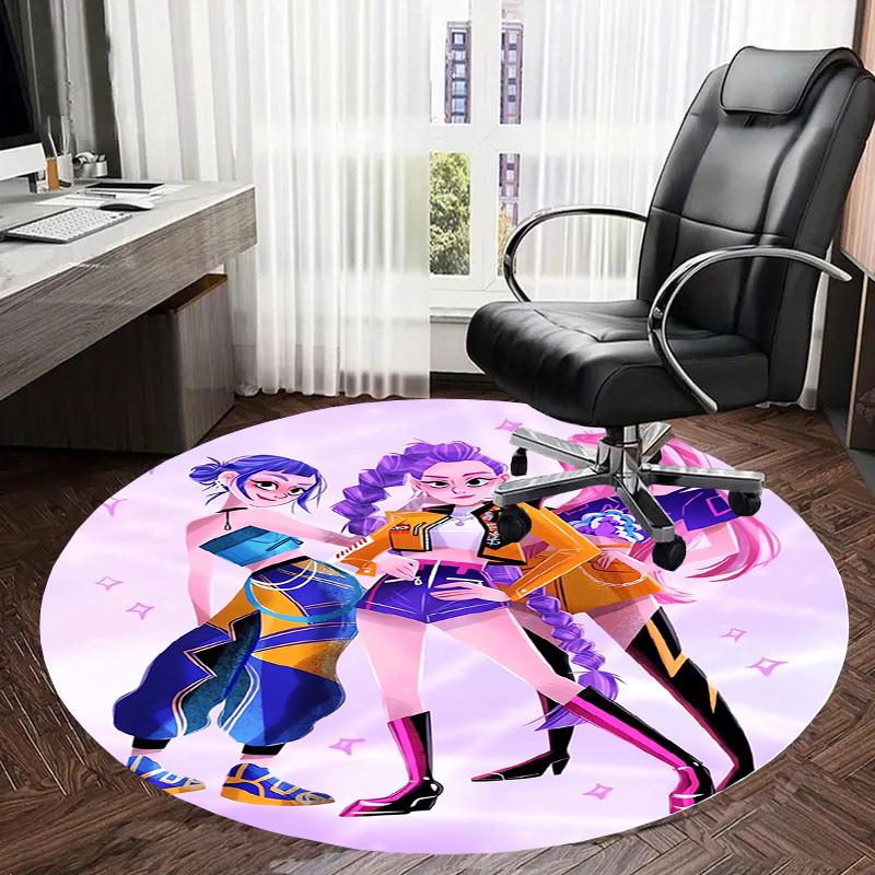 1pc Colorful Fashion Trio Round carpet, Made of Polyester,Perfect for Decorating Office Chairs, Living Rooms,Vibrant Decorative Rug