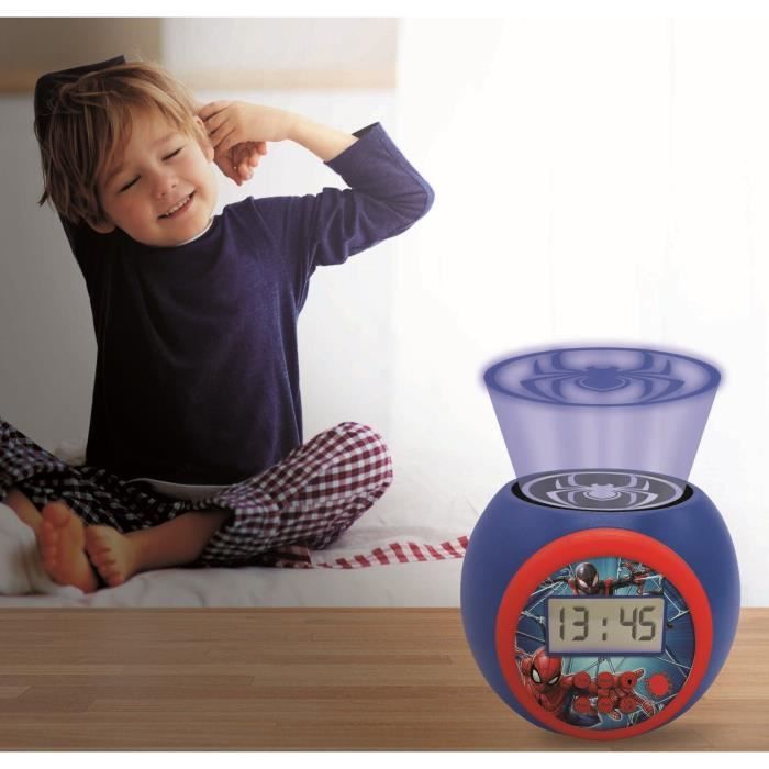 Spider-man réveil projecteur fonction minuteur lexibook