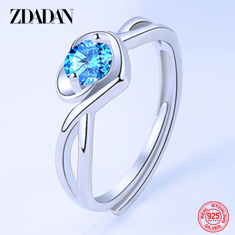 925 Sterling Silber Geometrischer Edelstein-Inlay-Ring für Damen Hochzeits Schmuck Mode Geschenke