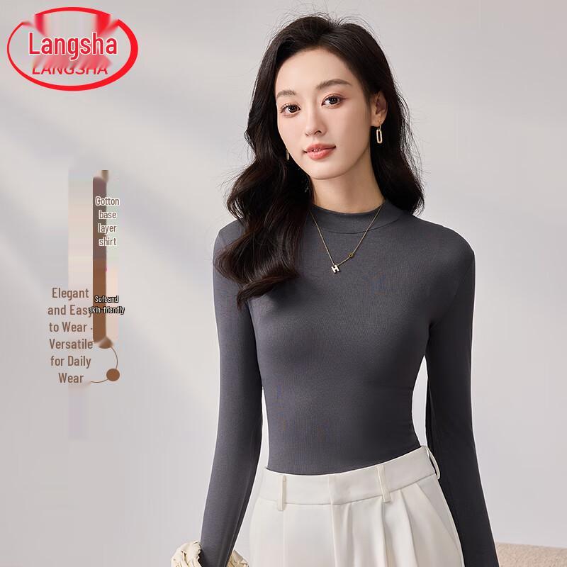 Langsha Women s Modal Slim-Fit Long-Sleeve Top XL
