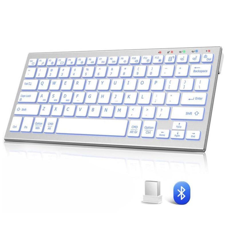 

JOMAA 2.4G Bluetooth Wireless Ultra-Thin Silent Backlit Keyboard for Desktop and Laptop