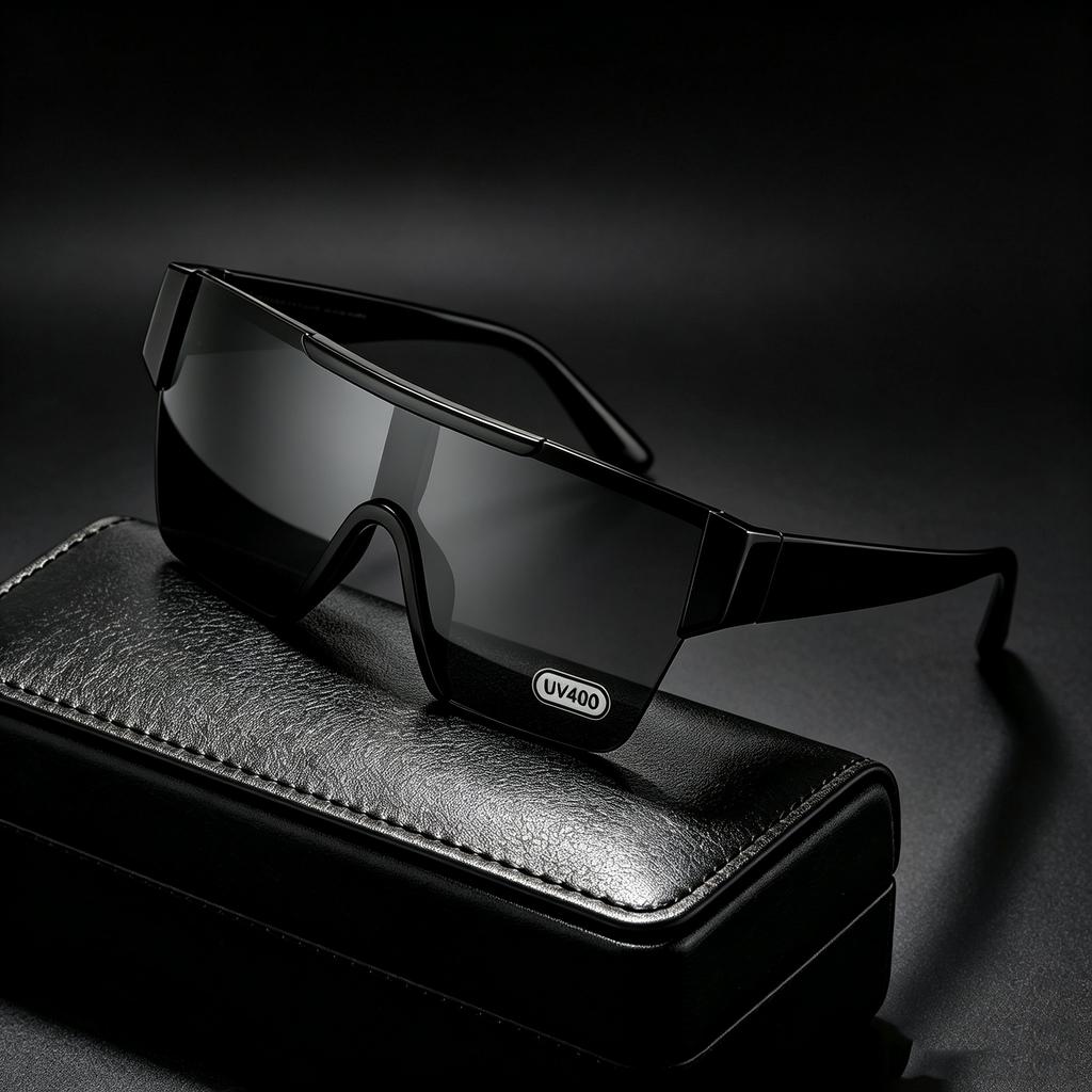Oversized Shield Square Sunglasses For Men Women One Piece Flat Top UV400 Protection Fashion Street Driving Outdoor Sun Glasses