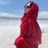 Big Red Po Cotton And Linen Scarf Desert Sunscreen Shawl Seaside Travel Beach Lady Decoration Cotton Scarf Women Luxury
