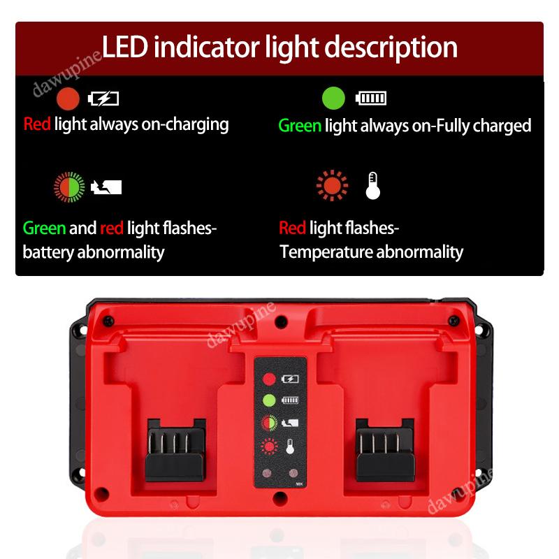 For M18 Power Tool Accessories Parts For Milwaukee 14.4V 18V Lithium Battery Charger 48-11-1815 48-11-1820 48-11-1830 AC100-240V