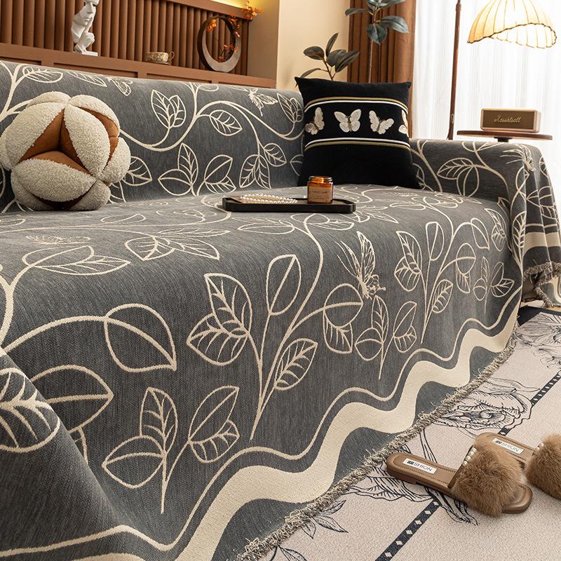 Premium Leather Sofa Cushion Autumn And Winter  New Plush One-Piece Straight Non-Slip Seat Cushion Sofa Cover