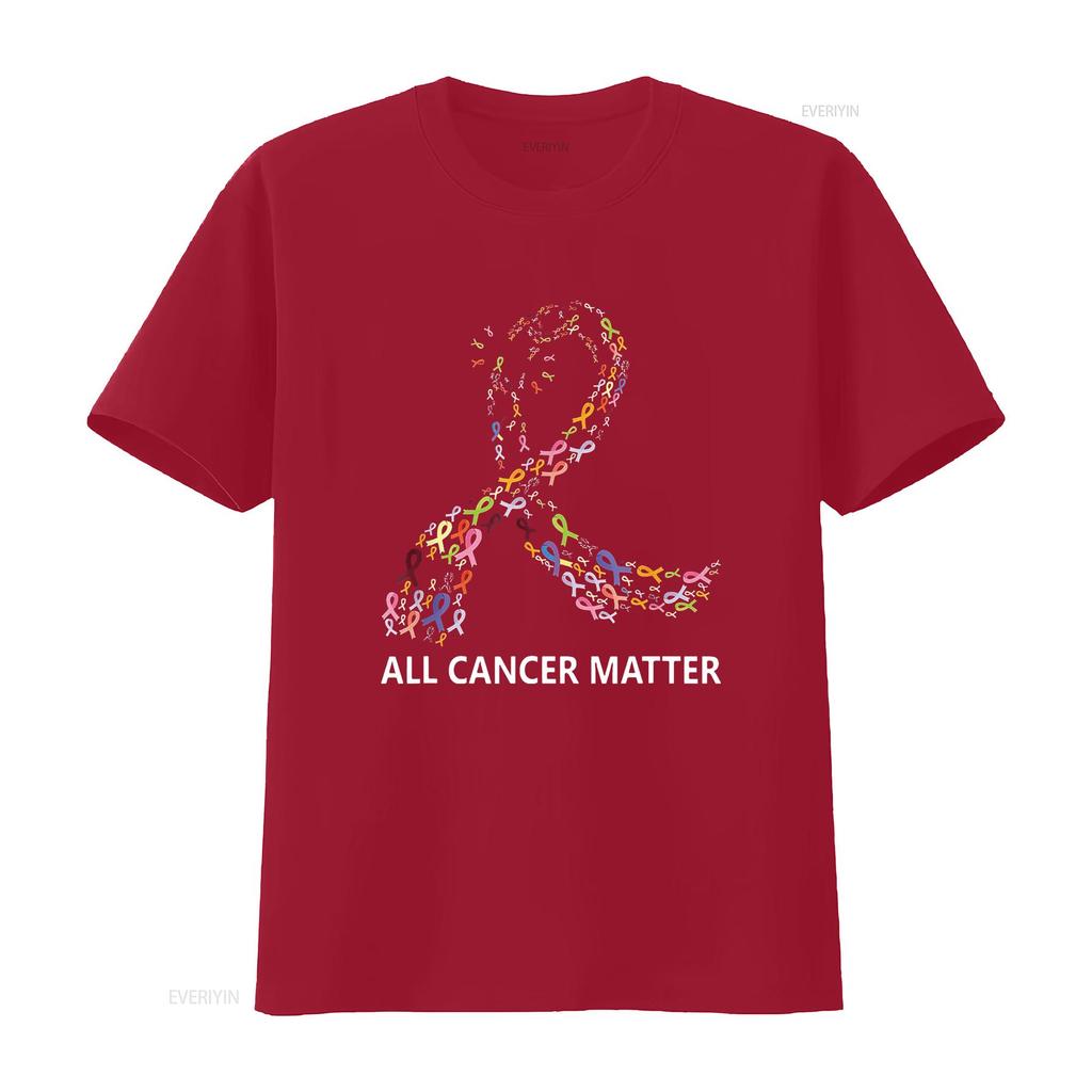 Unisexs T Shirt All Cancer Matters Awareness Saying World Day Black 2xl Vintage Washed Streetwear Unisex Homme Designer Clothes