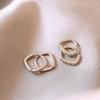 Cold Wind Design Rhombus Earrings, Temperament Square Plain Ring Earrings Earrings