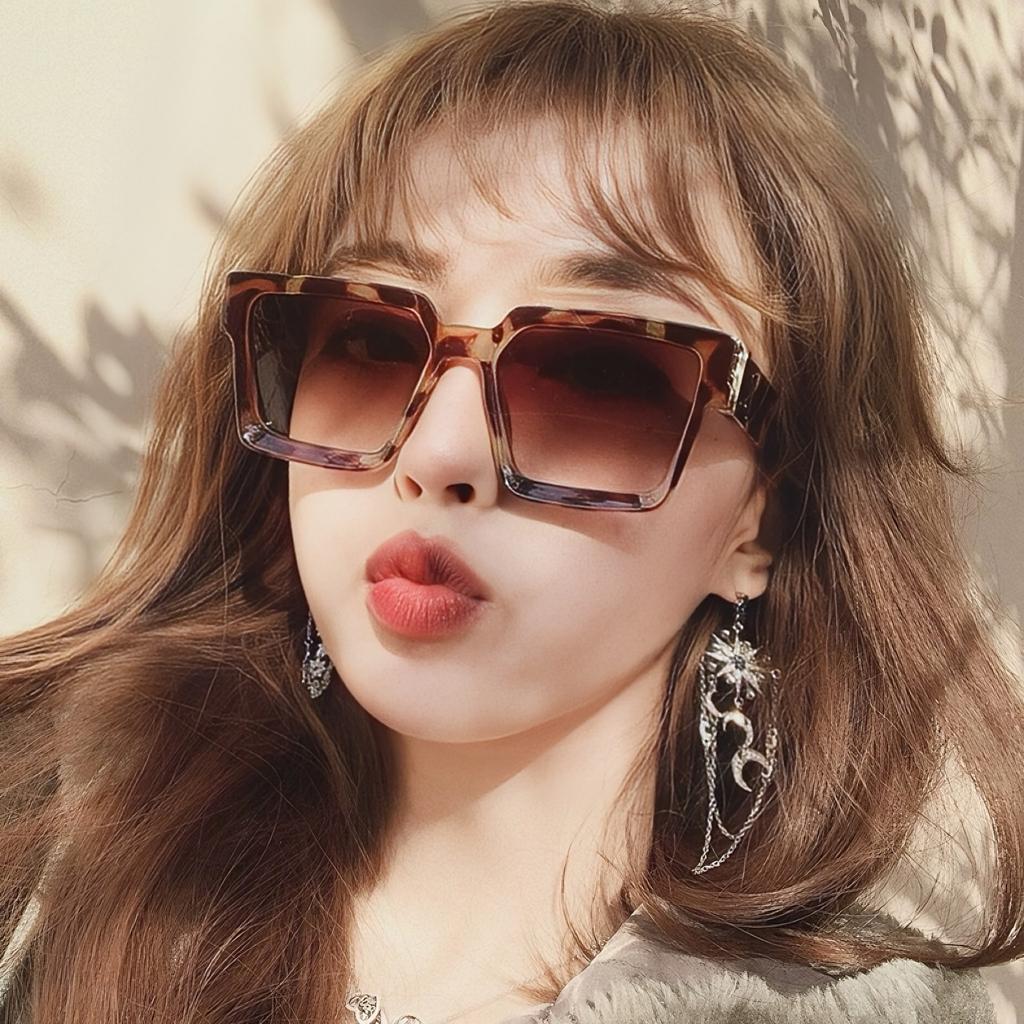 New Cross-border Large Square Frame Sunglasses Unisex UV Protection Fashion Trendy Vintage European American Style Hot Selling Outdoor Sun Glasses