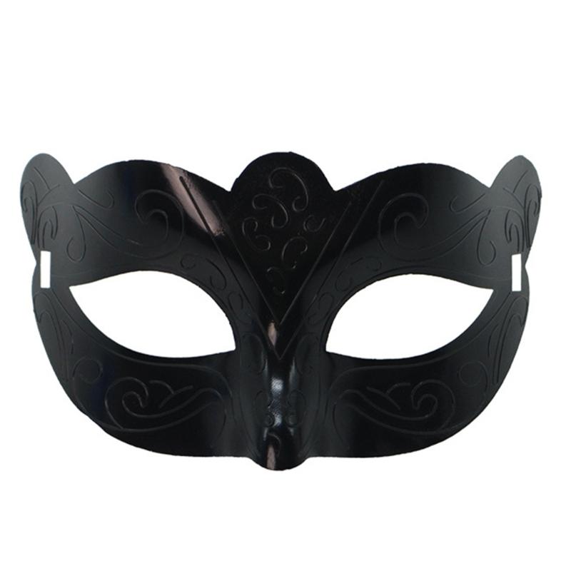 

Metallic Color Masquerade Mask Half Face Mask Halloween Mask Masquerade Eye Mask For Women Men Halloween Wedding Prom чёрный