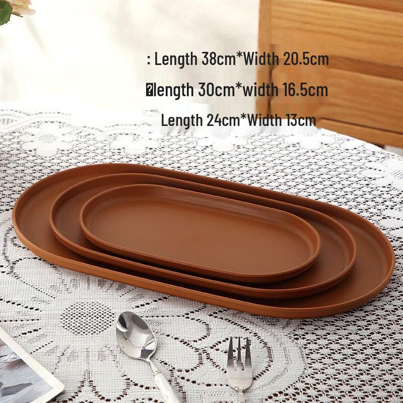 ZISIZ Oval Plastic Serving Tray Set